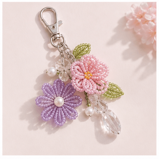 Floral purse charm